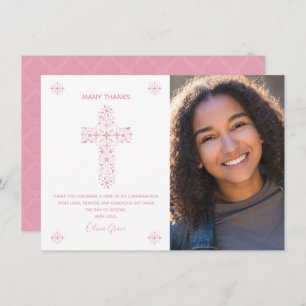 Confirmation Thank You Card - Girl - Photo