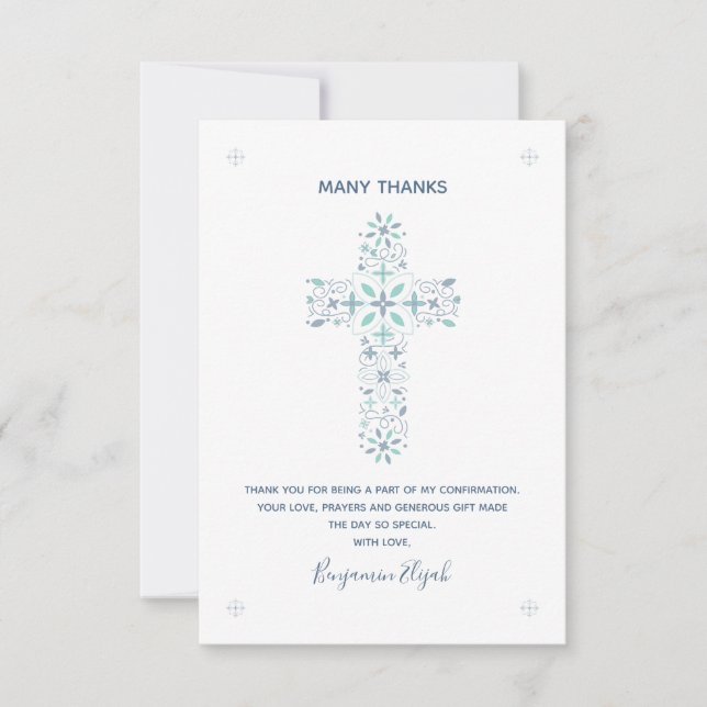 Confirmation Thank You Note Christian Card (Front)