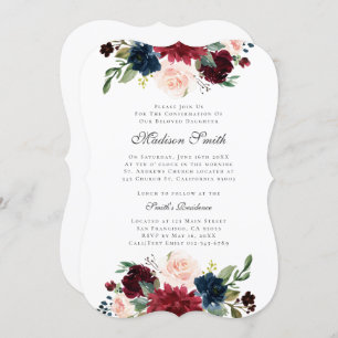 Confirmation Watercolor Floral Invitation