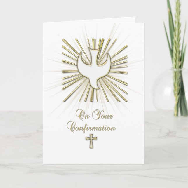 Confirmation White Dove Congratulation Greeting Card (Front)