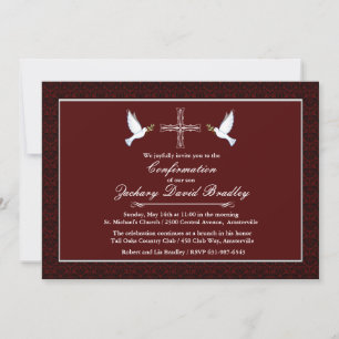 Confirmation White Dove Invitation