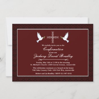 Confirmation White Dove Invitation by PixiePrints at Zazzle