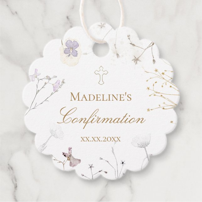 Confirmation wildflowers favor tags (Front)
