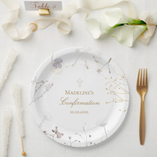 Confirmation wildflowers paper plates