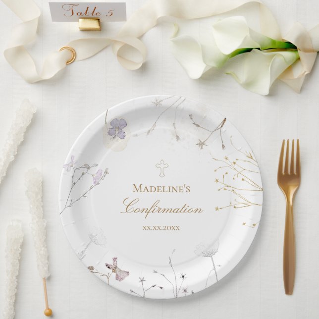 Confirmation wildflowers  paper plates (Wedding)