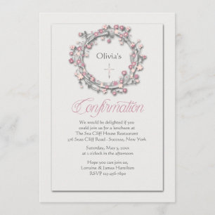 Confirmation Wreath Religious Invitation
