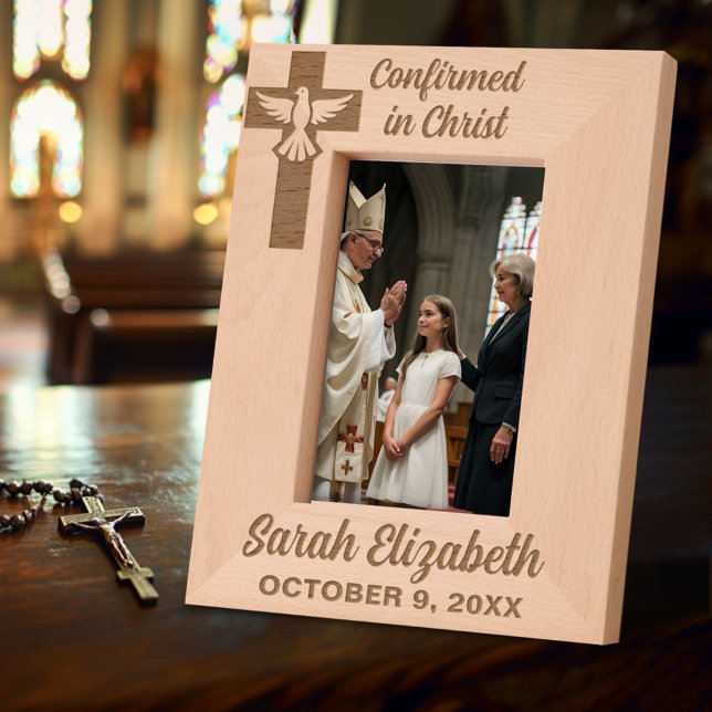 Confirmed in Christ Confirmation Custom Name Date Engraved Frames (Creator Uploaded)