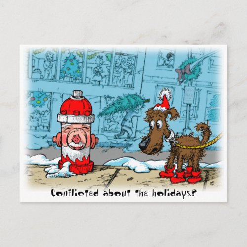 Conflicted about the holidays holiday postcard