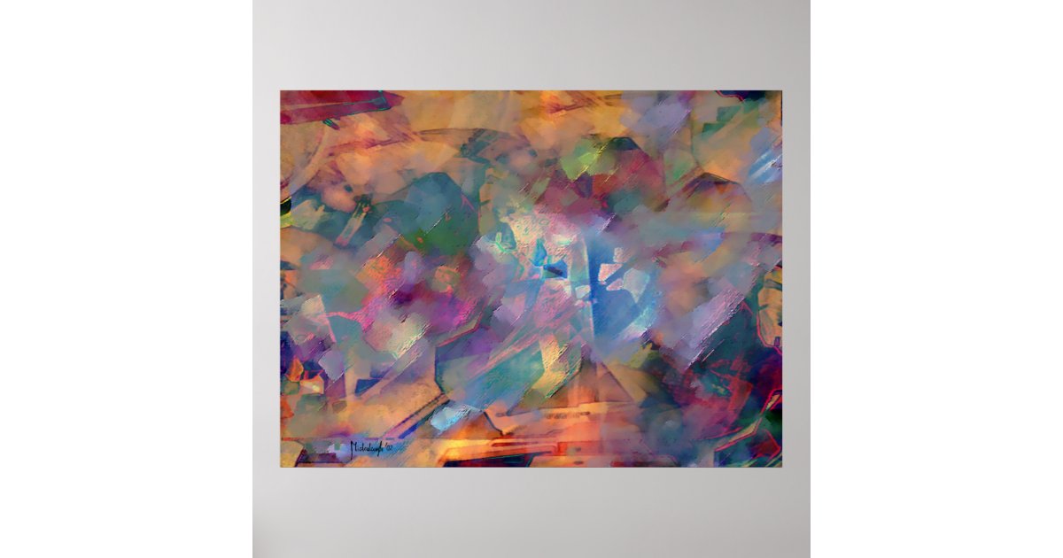 Conflicting emotions - abstract art painting poster | Zazzle