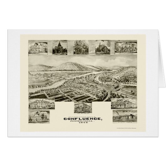 Confluence, PA Panoramic Map - 1905 Cards (Front Horizontal)