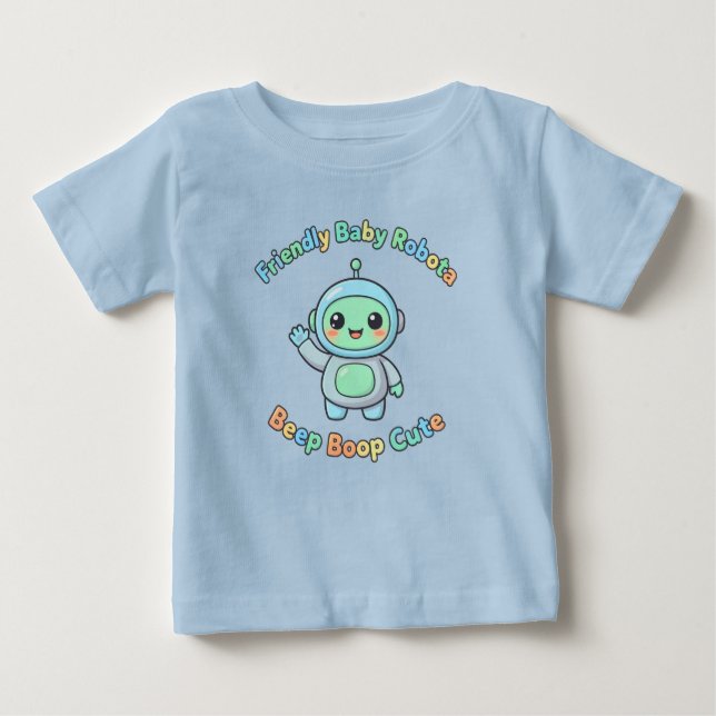 Confortable Cotton Robot Baby T-Shirt (Front)