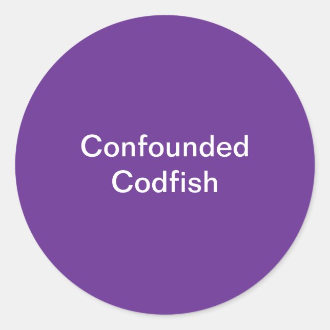 Confounded Codfish Classic Round Sticker (Front)