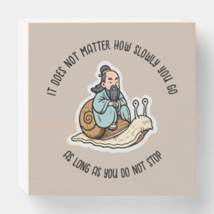 Confucius and the snail wooden box sign