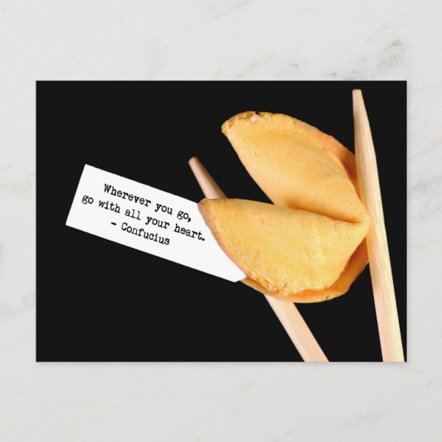 Confucius fortune cookie postcard (Front)