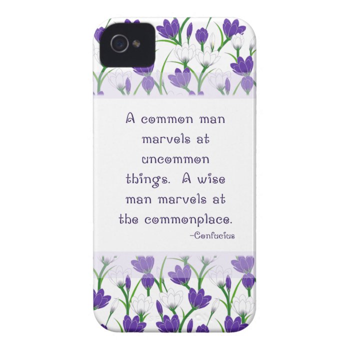 Confucius Inspiration Quote  Spring Crocus Flowers iPhone 4 Case Mate Case