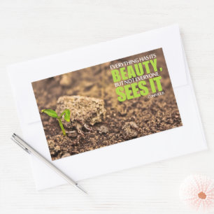 Confucius Inspirational Quote "Beauty" Rectangular Sticker