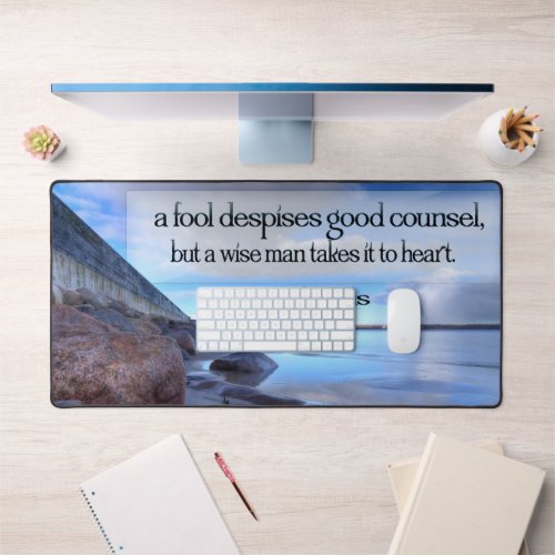 Confucius Inspirational Quote Good counsel Desk Mat