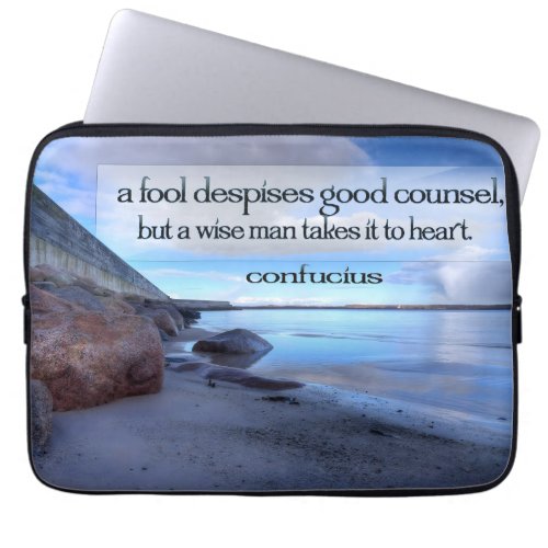 Confucius Inspirational Quote Good counsel Laptop Sleeve