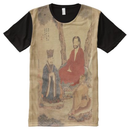 Confucius, Lao-tzu and Buddhist Arhat All-Over-Print Shirt