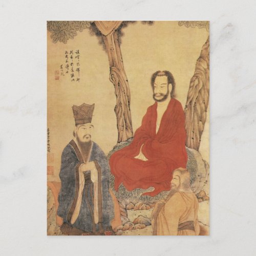 Confucius Lao_tzu and Buddhist Arhat Postcard
