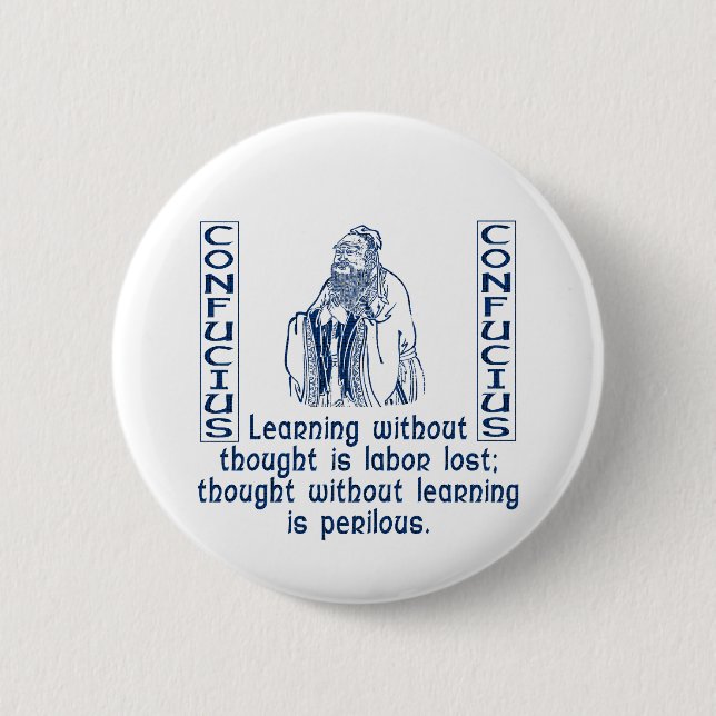 Confucius Pinback Button (Front)