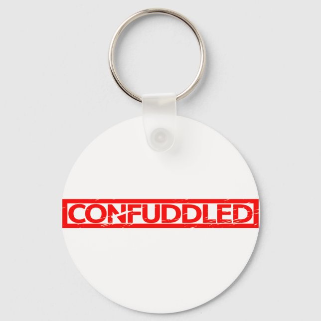 Confuddled Stamp Keychain (Front)