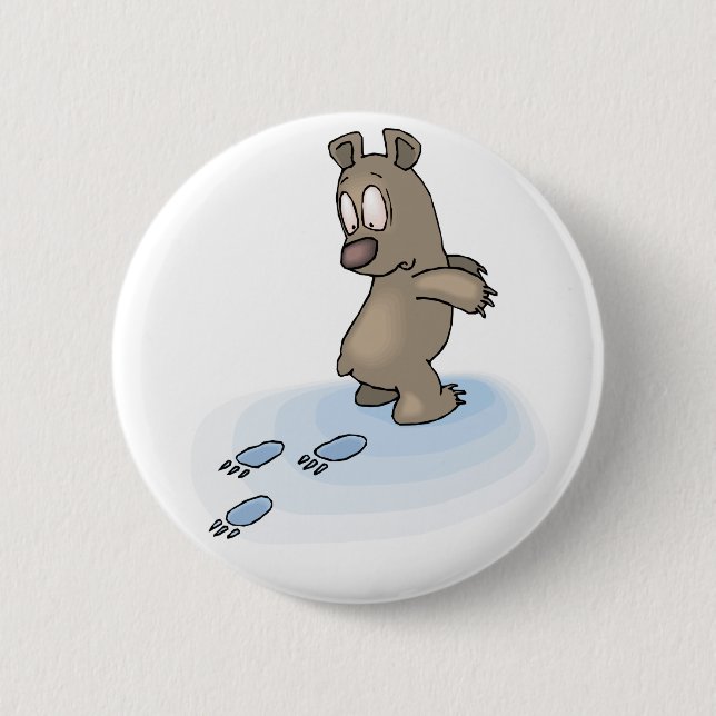 Confused Bear Pinback Button (Front)