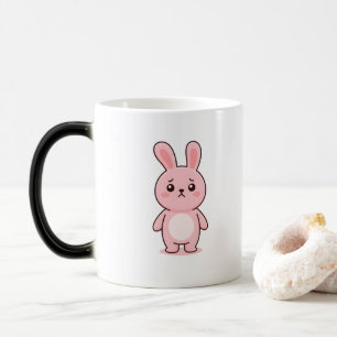 Confused Bunny Minimal Kawaii Style Color Morph Mug