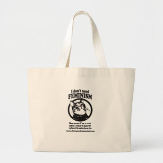Confused Cats (Sweetie in a Circle design) Large Tote Bag