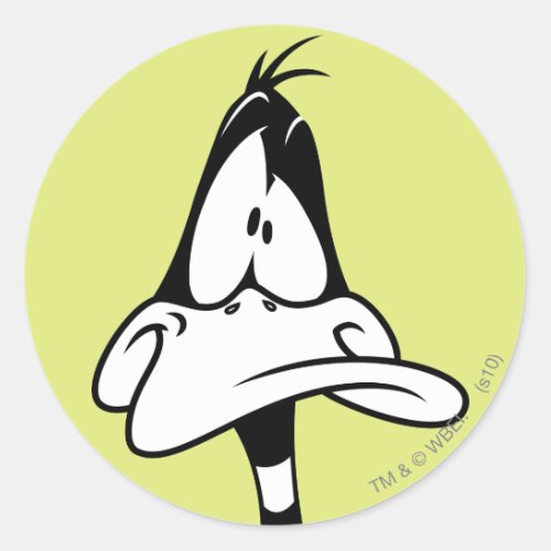 Confused DAFFY DUCK Face Classic Round Sticker