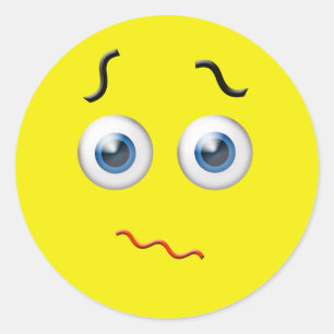 Confused Emoji Classic Round Sticker