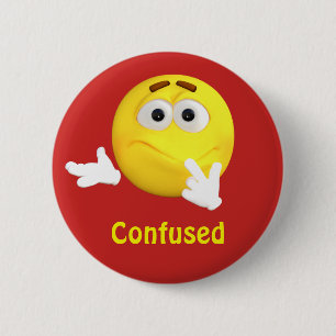 Confused Emoji Emoticon Cartoon Face Button
