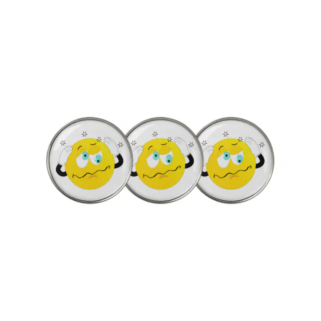Confused Emoji Golf Ball Marker Zazzle