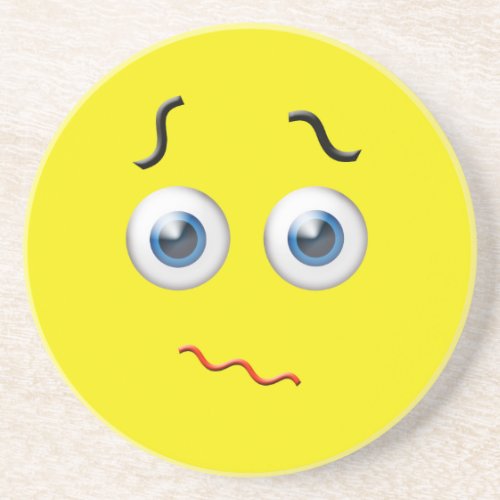 Confused  Emoji Sandstone Coaster