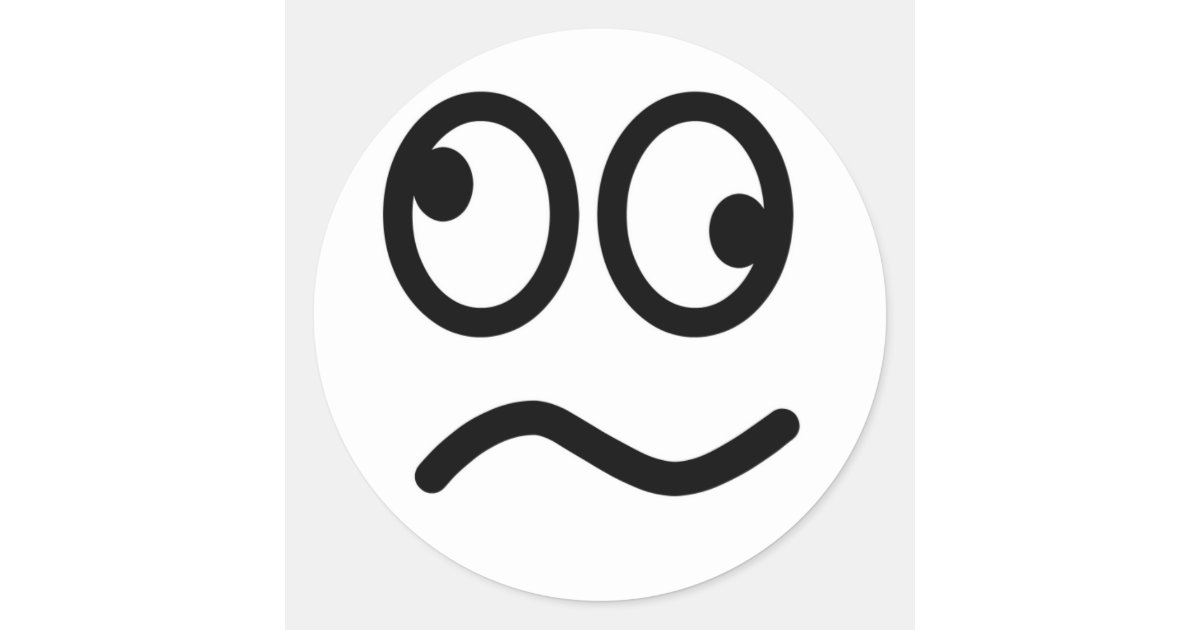 Confused Face Classic Round Sticker | Zazzle