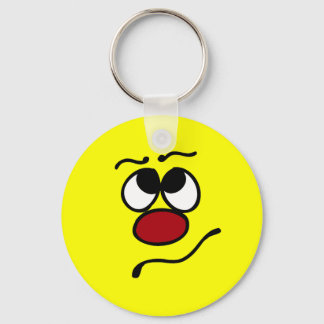 Confused Face Grumpey Keychain