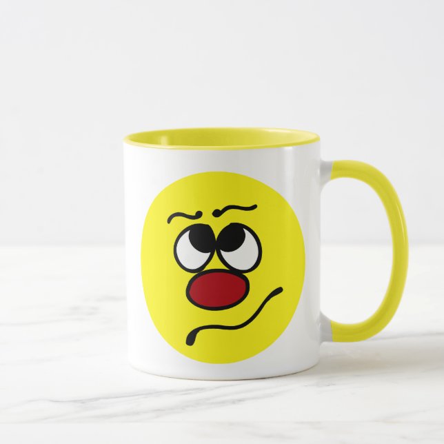 Confused Face Grumpey Mug (Right)