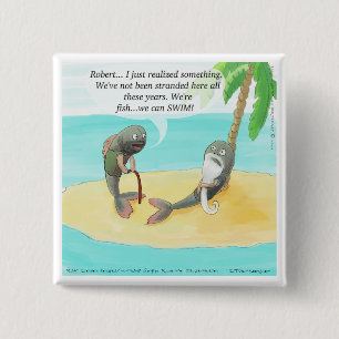 Confused Fish Funny Button