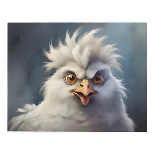 Confused Fluffy White Chicken Perplexed Faux Canvas Print