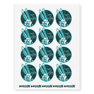 confused funny rabbit says happy birthday cartoon temporary tattoos
