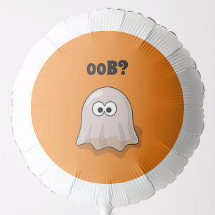 Confused Ghost Says "Oob?" Funny Halloween Cartoon Balloon