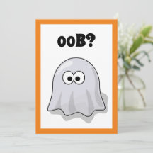 Confused Ghost Says "Oob?" Funny Halloween Cartoon