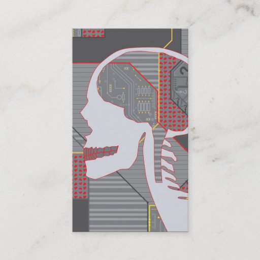 Customizable confused heart logicskull business card