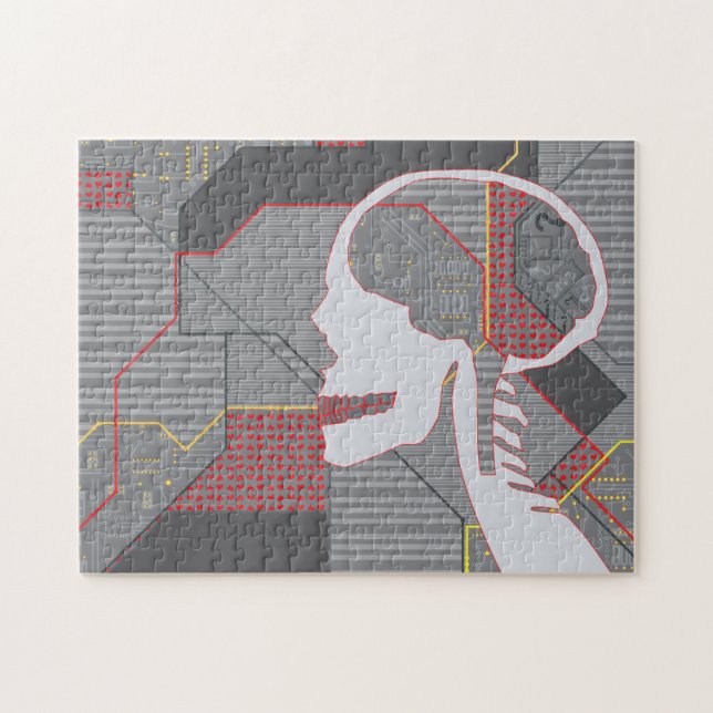 confused heart logicskull jigsaw puzzle (Horizontal)