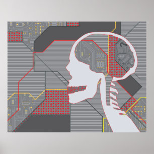 confused heart logicskull poster