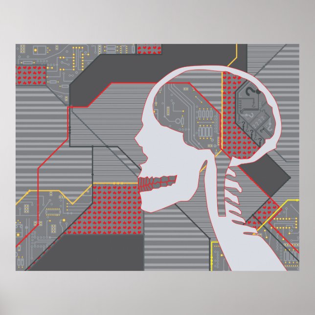 confused heart logicskull poster (Front)