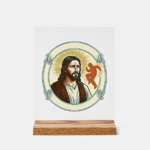 Confused Jesus Viral Dancing Trend Silhouette Vide Acrylic Sign