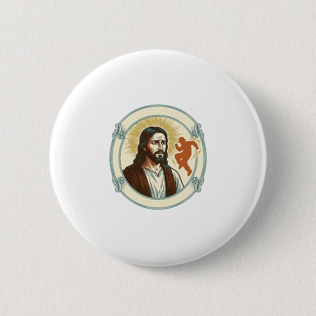 Confused Jesus Viral Dancing Trend Silhouette Vide Button (Front)