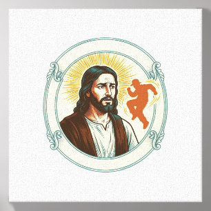 Confused Jesus Viral Dancing Trend Silhouette Vide Canvas Photo Tile