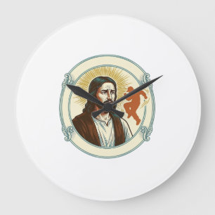 Confused Jesus Viral Dancing Trend Silhouette Vide Large Clock